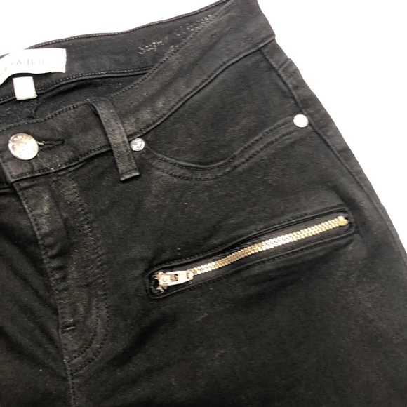 Henry & Belle Black Super Skinny Ankle Biker Jeggings in Slick - Picture 6 of 16